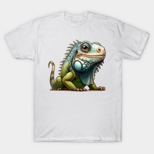 Elderly Iguana Illustration T-Shirt